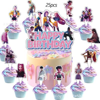 Newcartoon Cake Cupcake Toppers Cute Birthday Party Decor Themed Ornament Supplies For Festival Gathering Arrangement Goods