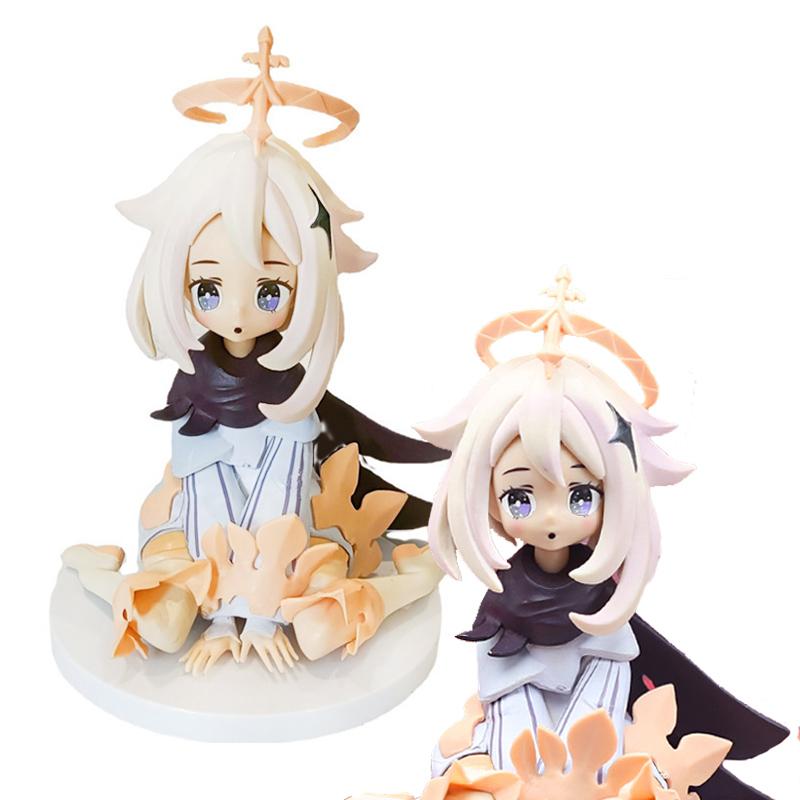 

13CM Genshin Impact Anime Figure Cute Kneeling Paimon Kawaii Klee Hibana Model Children s Toys PVC Static Collection Doll