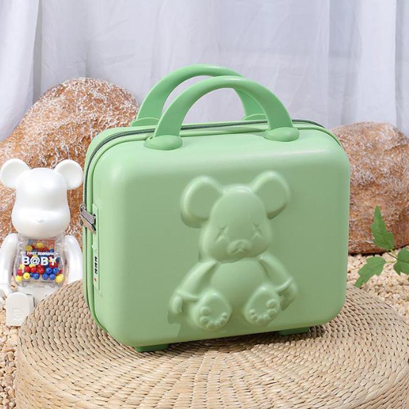 14" Compact Women's Suitcase with Lock and Code, Lightweight Mini Storage Bag