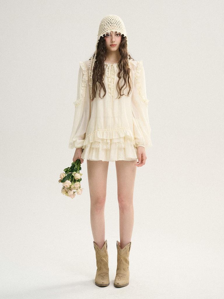 Sinseuden Panna Ruffle Blouse Set