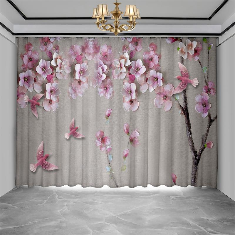 Chinese Troditional Culture Bird Flower Window Curtains In Kids Bedroom Living Room Hall Treatments Kitchen Decor Drapes Blinds
