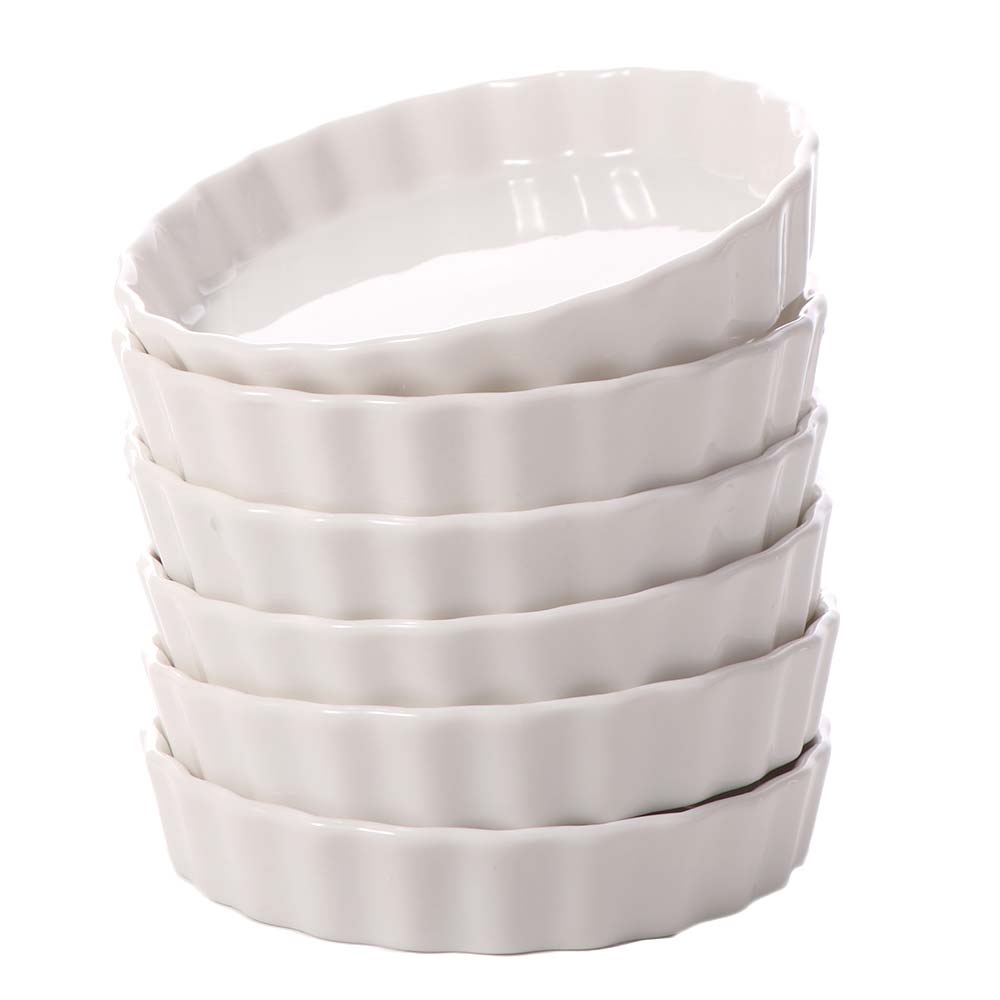 6 szt. Płytkie ramekiny do creme brulee Ceramiczna forma do pieczenia ciasta Naczynia do gotowania na parze jajek Pudding