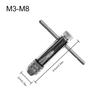 Adjustable T-Handle Ratchet Tap Wrench Machine Screw Thread Plug T-shaped Tool M3-M8 M5-M12 Metric Tap Wrench Hand Tapping Tools