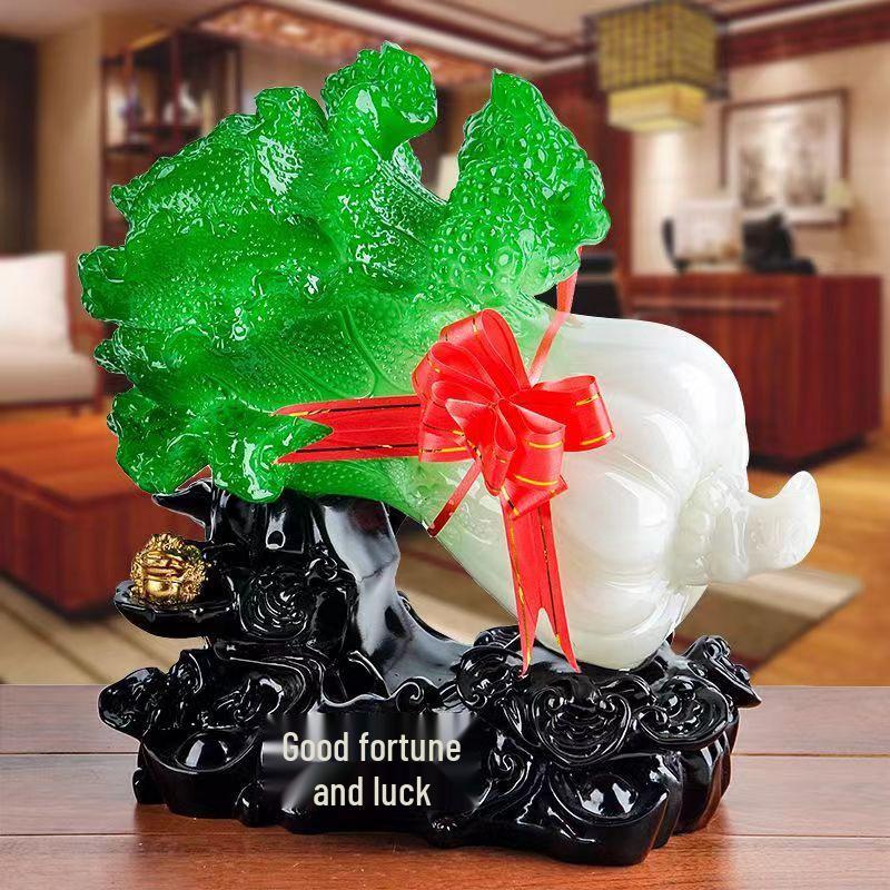 Imitation Jade Cabbage Ornament - A Fortune-Bringing Home Decor Gift