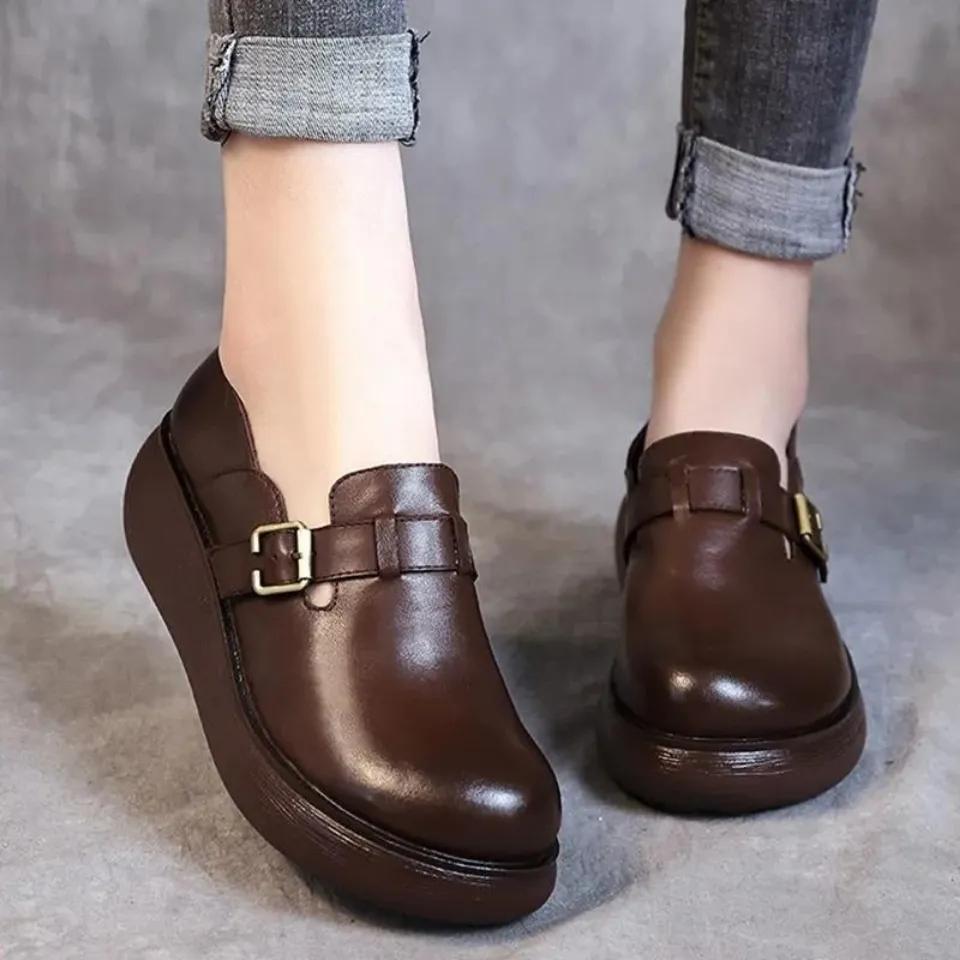 Scarpe da donna primaverili e autunnali Scarpe slip-on Retrò Casual Toe  comode Scarpe platform scarpe eleganti scarpe da donna scarpe elevate  acquista in modo economico — spedizione gratuita, recensioni reali con foto  —