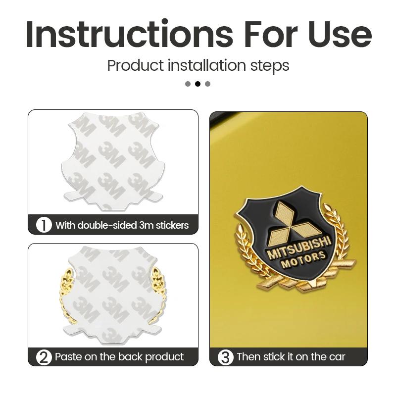 3D Metall Auto Emblem Seite Kofferraum Tür Fenster Aufkleber Dekoration Decals Für Mitsubishi Asx Lancer Pajero Outlander Delica Eclipse