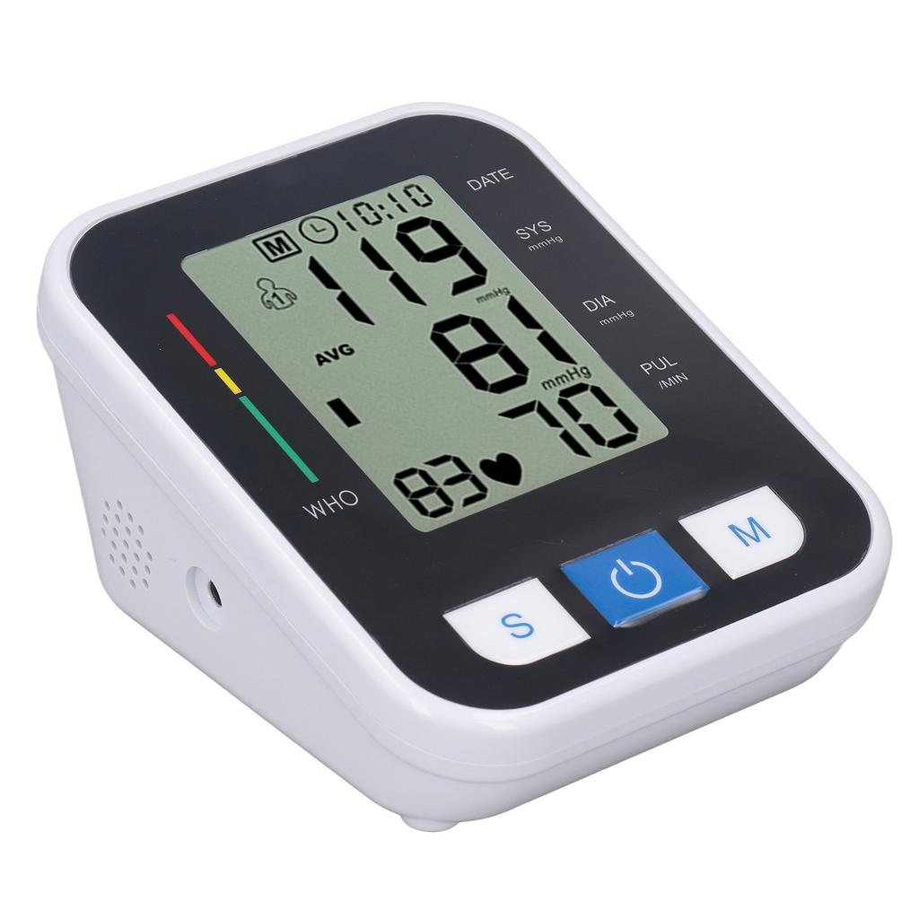 Upper Arm Blood Pressure Monitor LCD Display 2 User Modes 99 Reading Memory Blood Pressure Gauge