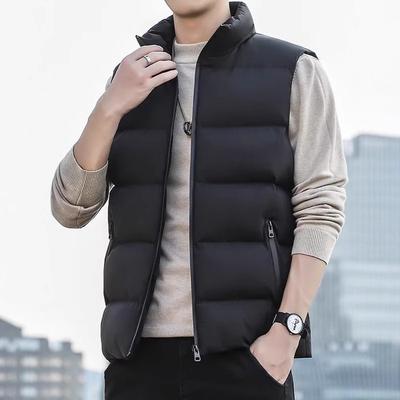 Korean Style Autumn Winter New Style Minimalist Casual Down Vest Outerwear Gilet Warm Sleeveless Padded Jacket For Men