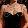 Fashionable Crystal Tassels Design Shoulder Necklace for Ladies Jewelry for Bridesmaids Formal Event and Night Out