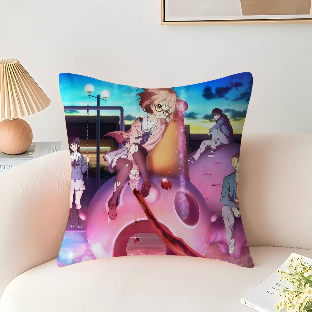 Anime B-Beyond the Boundary Pillow Cushion Cover Pillowcase Living Room Sofa Home Decor Customized