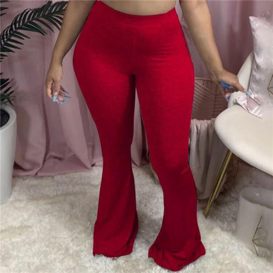 Herbst Damen Mode Sexy Lange Hosen Lässig Schlank Fitness Einfarbige Skinny Weit Ausgestellte Hosen