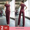 Women's Slim Fit Short Sleeve Yoga Suit - Skin-Friendly, Waist-Cinched, Quick-Drying Sportswear for Summer Fitness