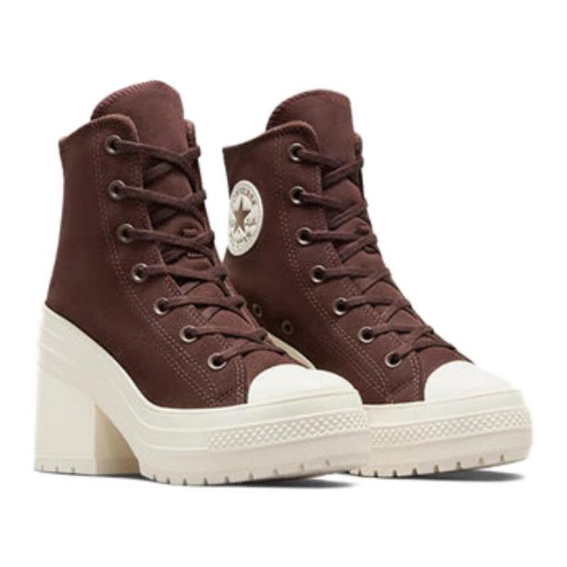 Converse Chuck 70 De Luxe Suede Lace-up Block Heel Heels Women's Earth Brown