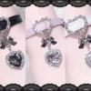 Original Y2k leather bow love rhinestone pendant bracelet subculture cute fashion high sense