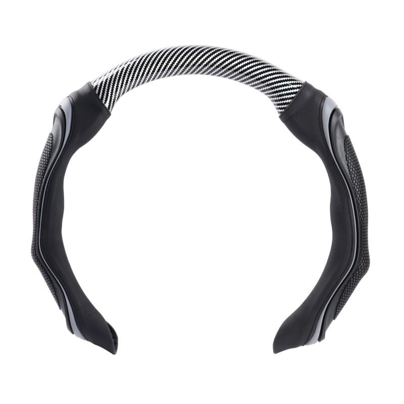 Universal Sport Steering Wheel Cover 38cm Silicone Grip With Massage Bumps Breathable Synthetic Leather All-Season Car Accessory