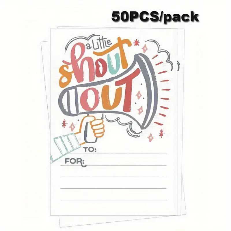 50 Karten, 6 * 4 Zoll, Dankeskarten, Anpassbar, Dankeskarten, Karten zur positiven Anerkennung und Belobigung, Partydekorationen, Gewerblich