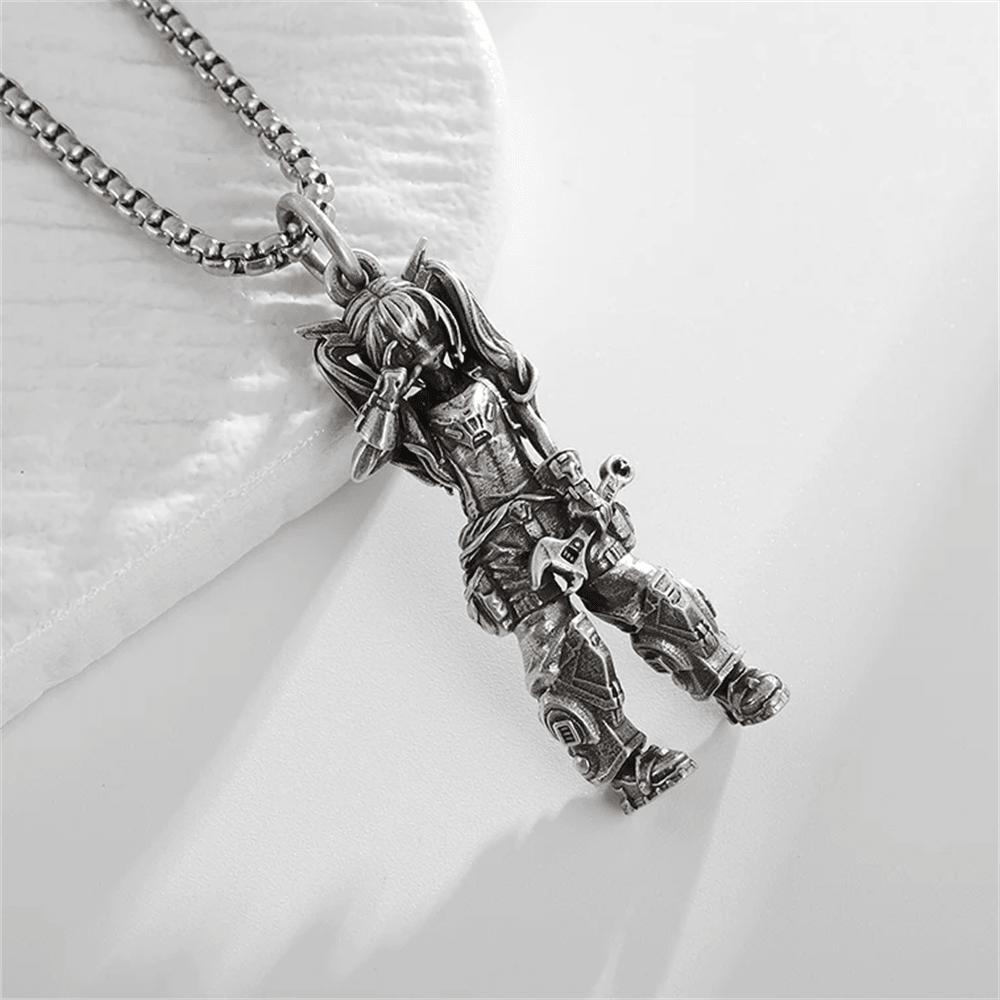 Vintage Punk Motor Girl Style Pendant Necklace, Women's Fashion Jewelry Gift