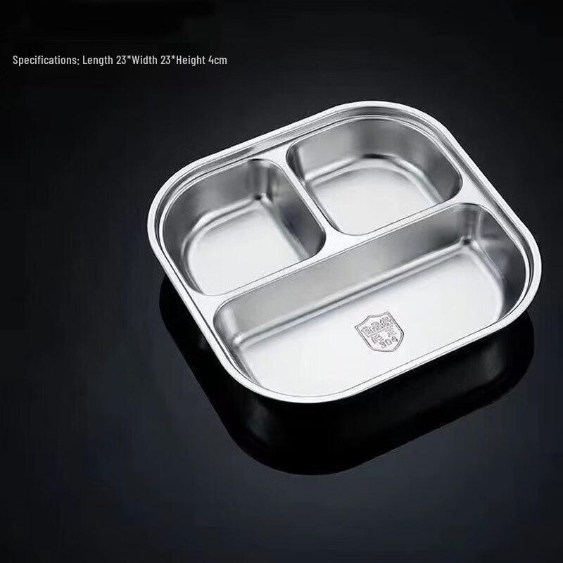 LIJIA KITCHENWARE Kids  3-Compartment Stainless Steel Plate