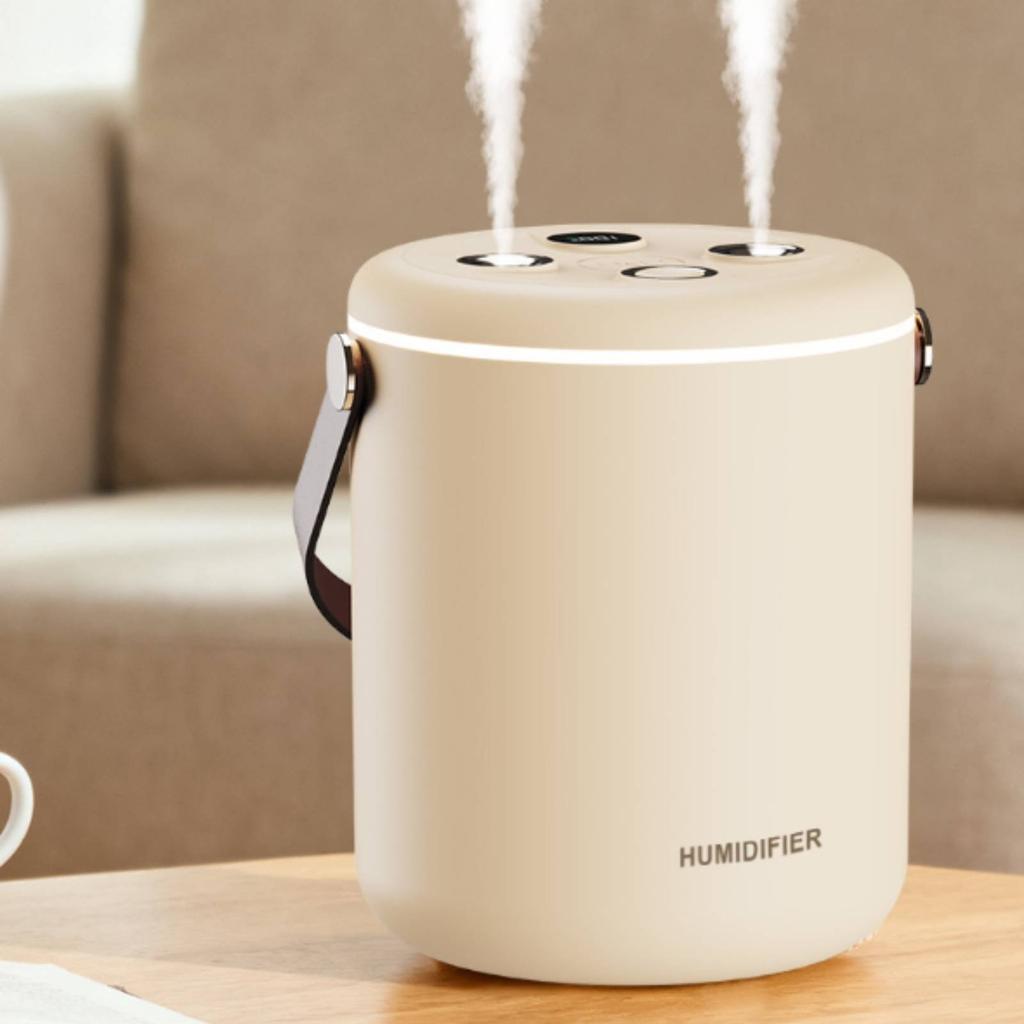 Digital Humidifier Large Capacity USB Desktop Humidifier Night Use Auto Shut-Turn off for Bedroom, Office