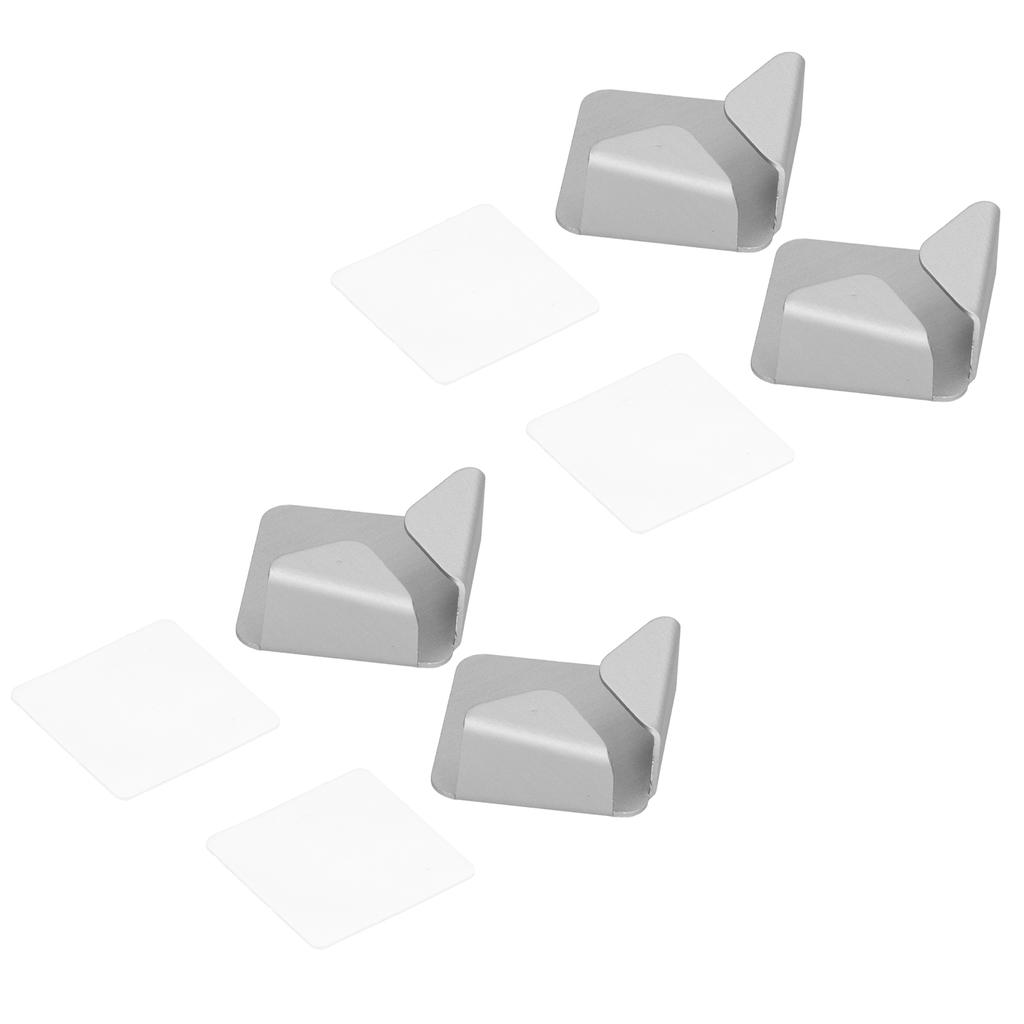 4Pcs NoPunch Power Plug Holder WallMounted Power Cable Organizer Rack Bracket for Home Gray