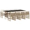 Vidaxl 9-Cz. Garden Furniture Set With Cushions, Beige, Poly Rattan