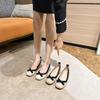 Mode Ballet Bouche Peu Profonde Nœud Chaussures Élévatrices Bout Carré Chaussures Simples Femmes Printemps Été Semelle Souple Chaussures Plates Rehaussantes 33
