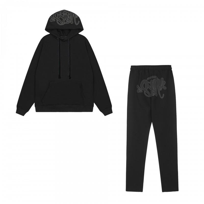 Unisex Y2K Streetwear Hoodie Jogger Set Cotton Blend Loose Fit Casual Outfit Men Women