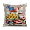 4pcs/Set Cross-Border US Independence Day Pillow Cover Letter Sofa Cushion Cushion Cover Household Goods Without Pillow Core