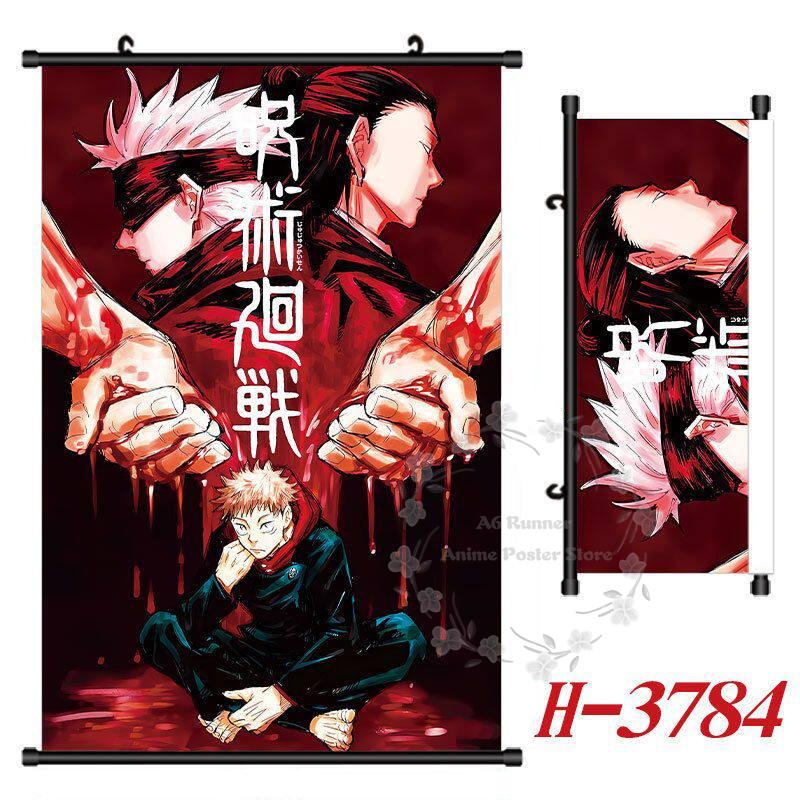 Ultimo Poster J-Jujutsu K-Kaisen Rotolo Pittura Periferica Pittura da Appendere Comodino Soggiorno Parete di Sfondo Pittura su Stoffa