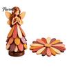 Wooden Table Coaster for Hot Pans Fairy Bloom Trivets Dishes, Flower Shaped Pot Safe Heat Mat Dishes Holders, Insulation Pads Kitchen Counter