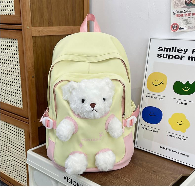 Bear Little Student Schoolbag Large Capacity Backpack Outdoor Leisure Travel Bag