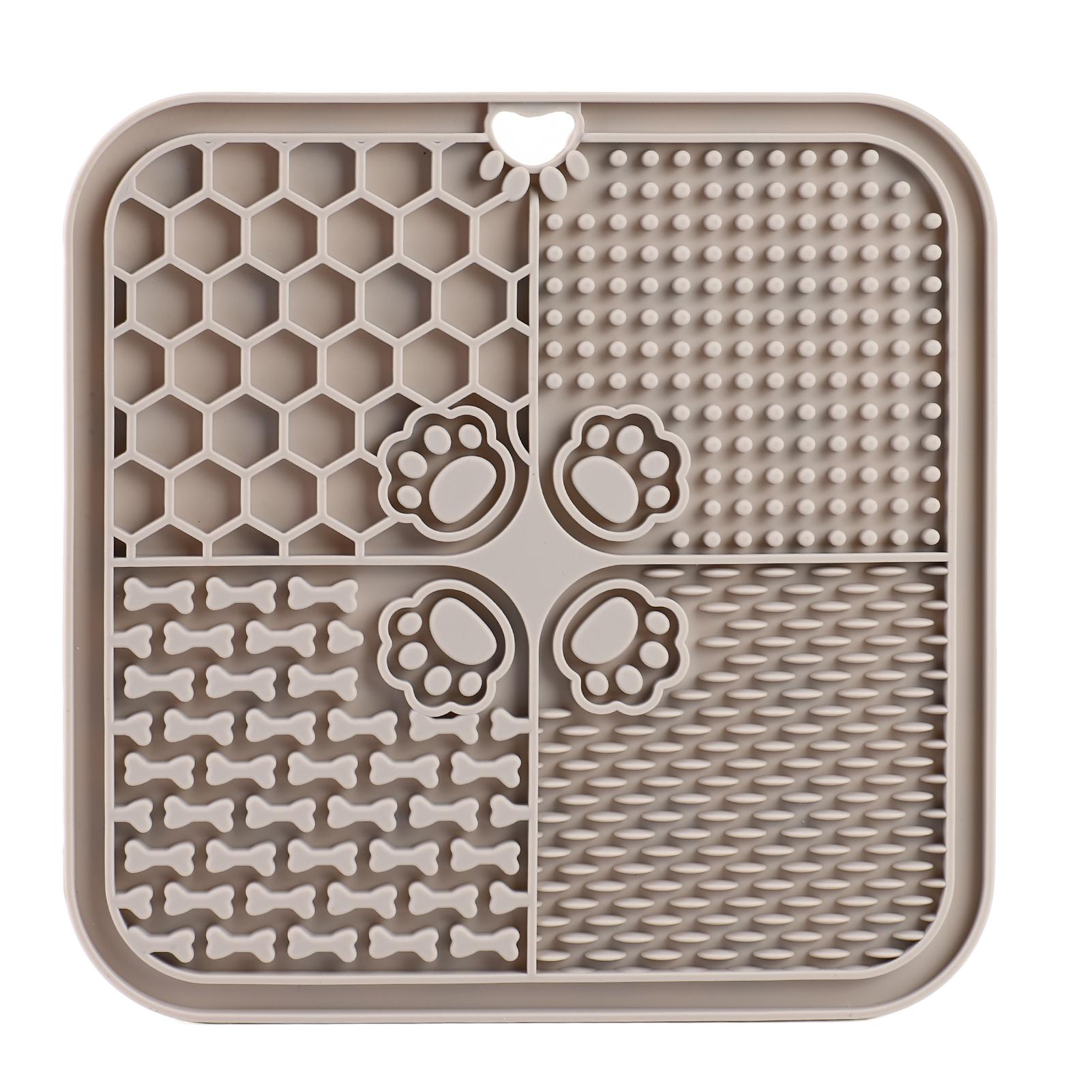 

Коврик для домашних животных, мягкий силиконовый, предотвращает удушье, облегчает заболевание горла, медленное поедание пищи для кошек с подножкой серый