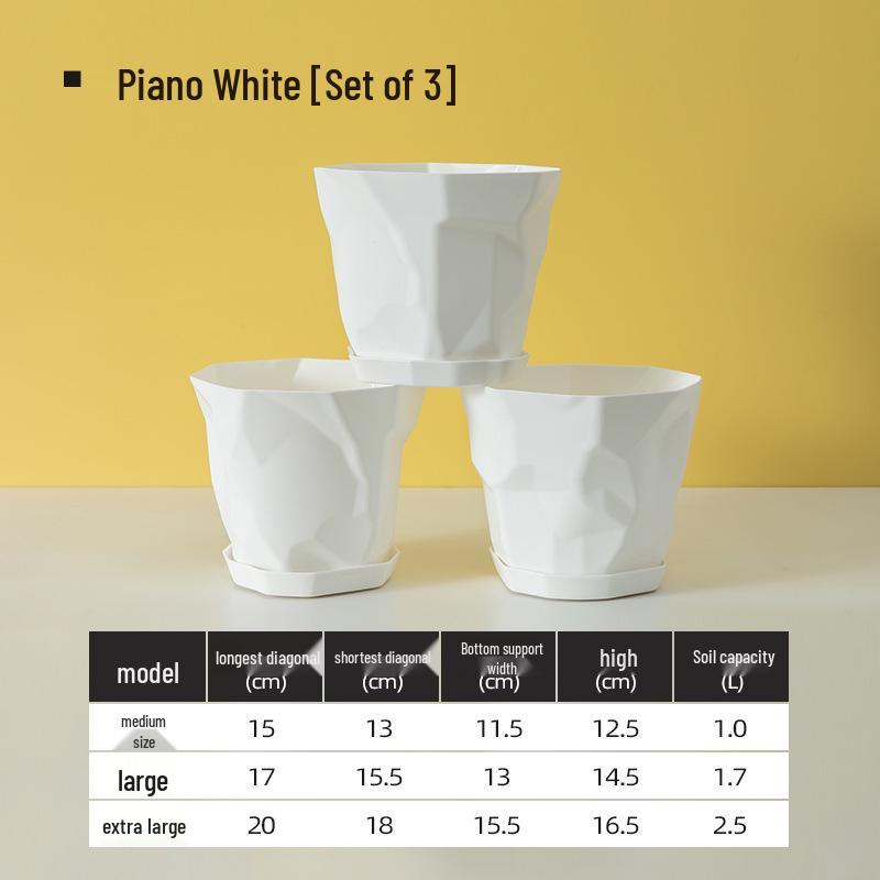 Nordic Imitation Ceramic Plastic Succulent Pots - Durable, Thickened, Large & Small Sizes for Effective Root Control