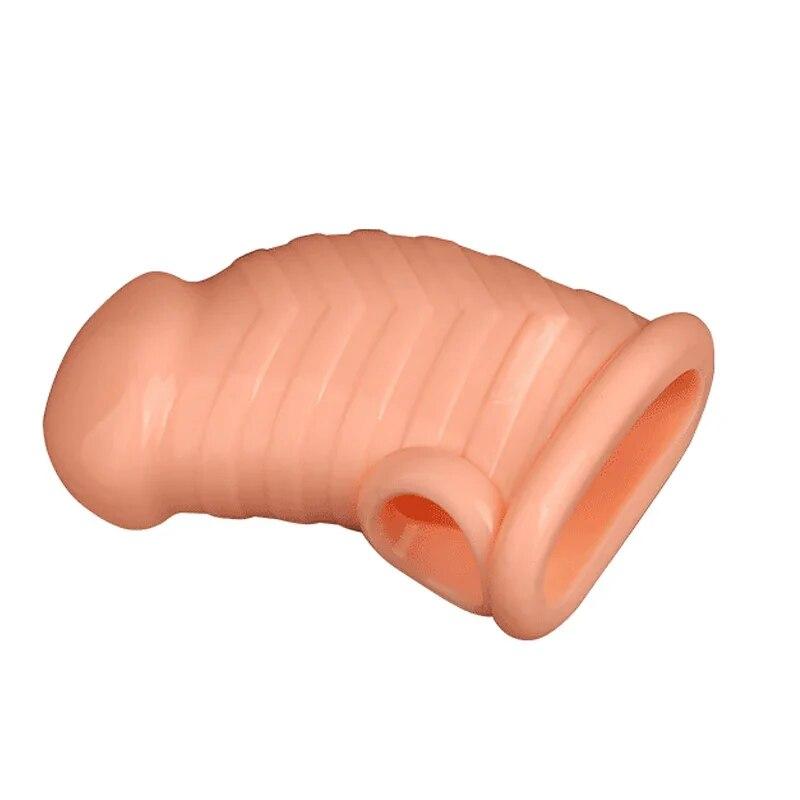 Men Chastity Cock Cage Penis Ring Scrotum Bondage Cock Ring Penis Sleeve Chastity Device Adult Sex Toys for Man Ball Stretcher