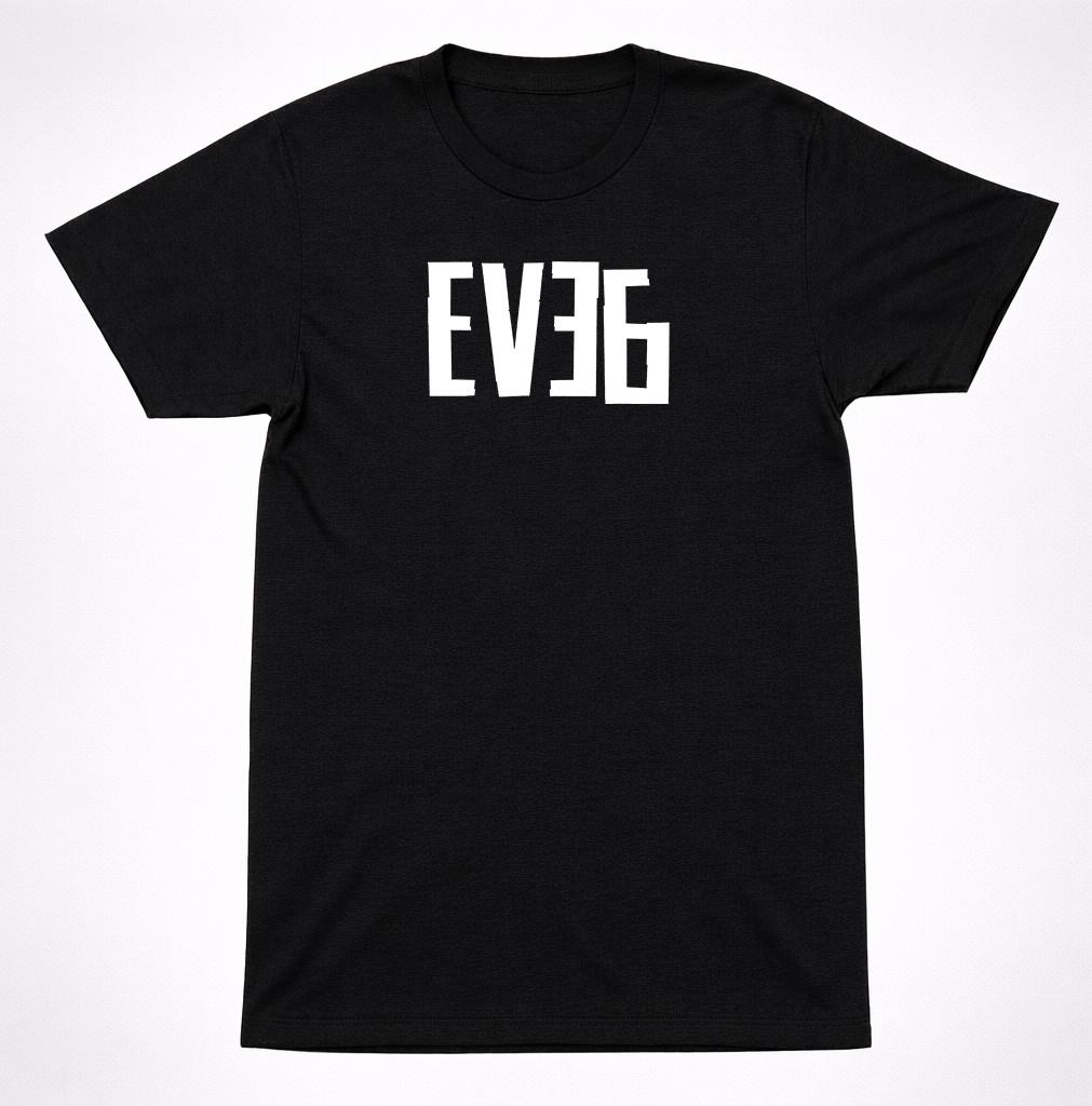 Eve 6 Logo Shirt Alternative Rock Band Minimal Text 90s Rock Black Tee S разноцветный