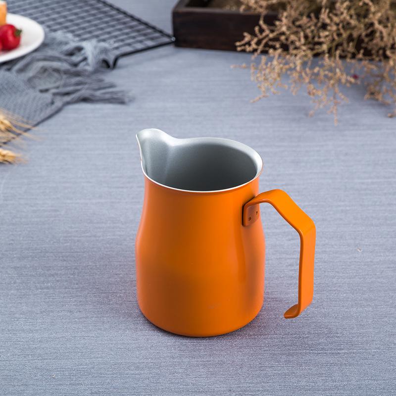 Jarra de acero inoxidable para espumar leche: tetera para café vertido, taza para espumar leche humeante para espresso, perfecta para el arte del café con leche