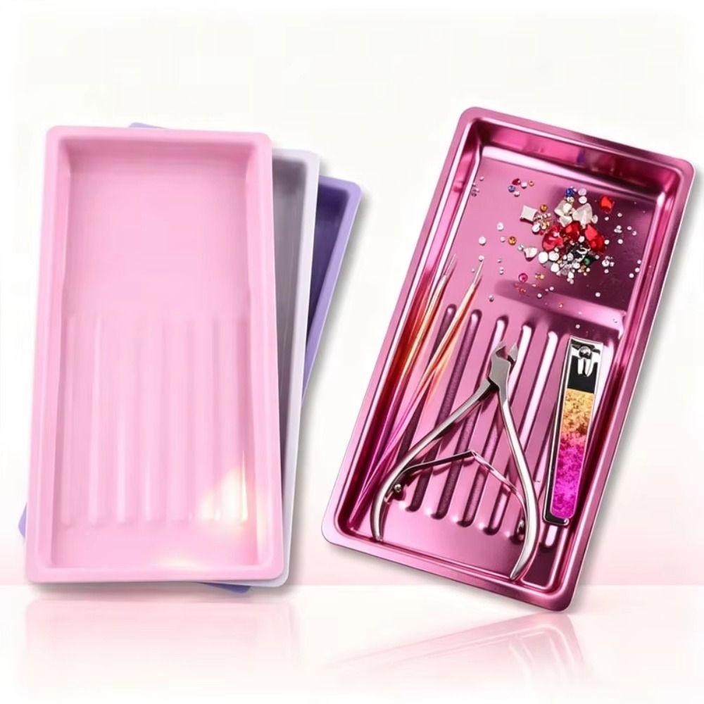 Multi-Color Nail Tool Organizer Square Nail Art Plate Nail Disinfection Tray Nail Salon