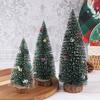 1Pcs Miniature Christmas Tree Artificial Sisal Snow Landscape Architecture Small Tabletop Decor for Holiday Crafts