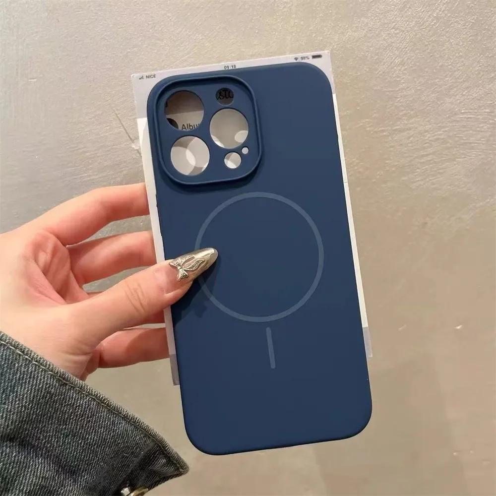 For Magsafe Bumper Phone Case For For Iphone 17 16 Pro Max 15 14 13 12 Pro Max Plus Wireless Charging Silicone Cover