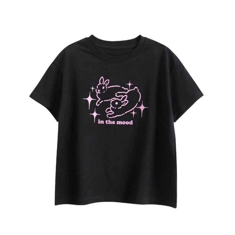 2026 Summer New Children's Pure Cotton Short-Sleeve T-Shirt, Loose Korean Style Unisex Youth and Older Children Printed Top Trendy