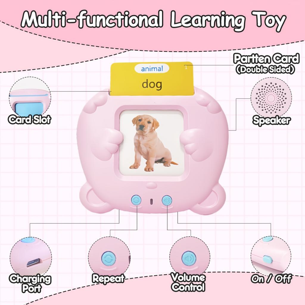 Educational Flash Card Toy with Electronic Card Reader for Language Learning Early Childhood Development Interactive Learning Tool for Kids