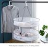 2 Layers Mesh Clothes Hanging Dryer Collapsible Sweater Hanging Drying Rack 2 Tier Foldable Mesh Basket Dryer Net
