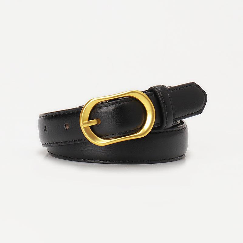 

New Fashion Belt for Women with High-end Retro Gold Buckle Women s Belt Korean Version Simple Trendy Versatile Dress Belt