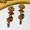 Qingdao Medieval Vintage Court Style Old Koi Earrings Elegant Light Luxury Temperament Earrings High Sense Earrings