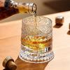 Whiskey Glasses Rotating Whisky Glass with Glass Base 360 Rotate Degrees Crystal Rum Glass for Cocktail Party Drinking Glass