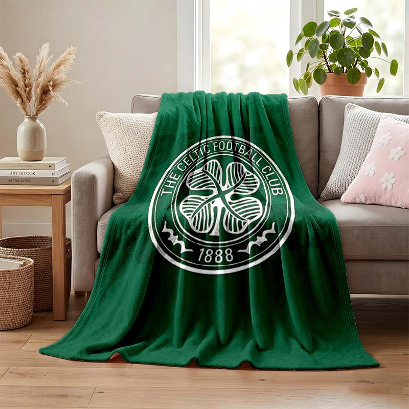 Celtic Football Club Decke Flanelldecke Weicher Gemütlicher Plüsch Überwurf für Sofa Bett Leichte Heimdekoration
