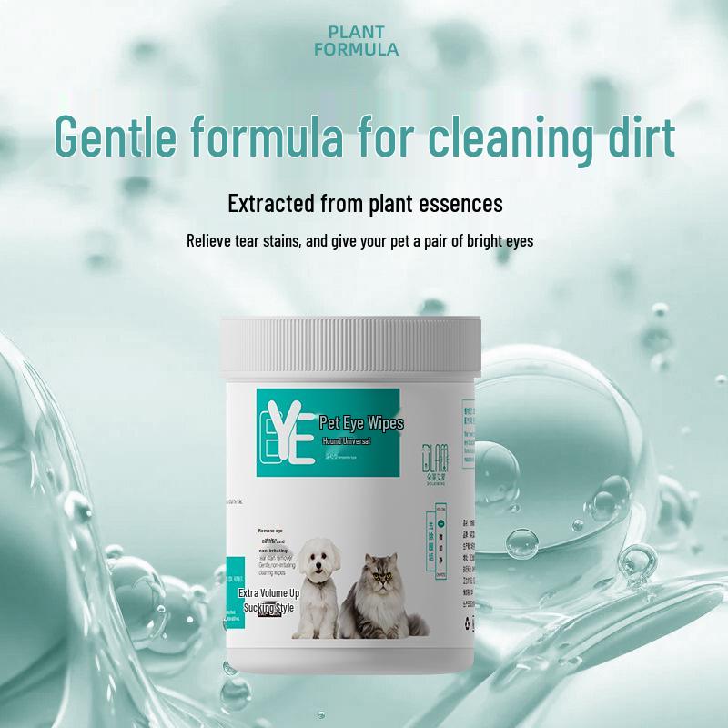 Kitten & Puppy Tear Stain Remover Wipes | Eye & Ear Cleaning Care for Pets | Wet Wipes for Teddy & Bichon Frise