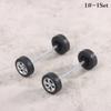 1Set 1:64 Car Wheels For Hotwheels Rubber Tire With Wheel Axle Model Modified
