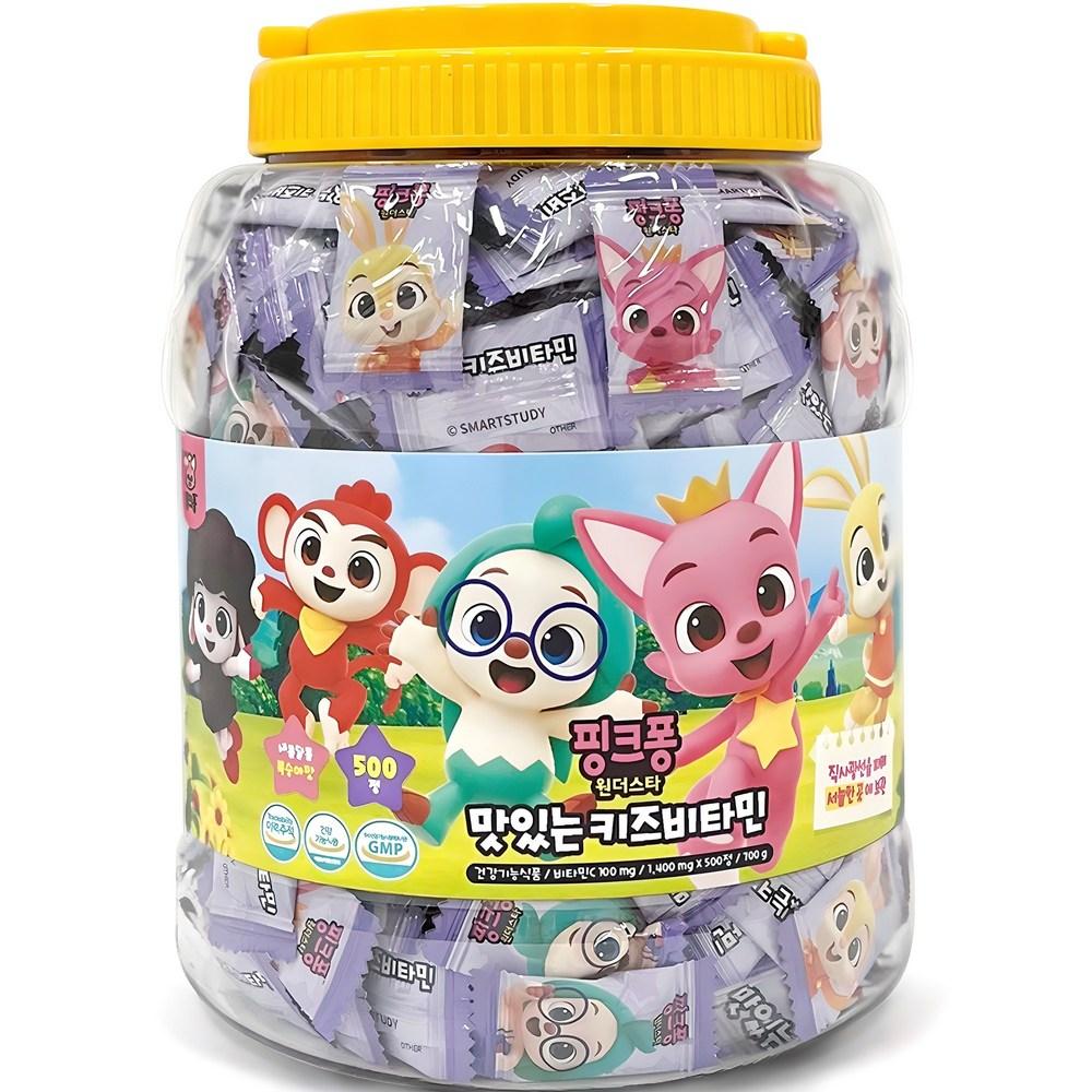 Atex Pinkfong Kids Vitamin Peach Flavor 500 Tablets 1 pcs