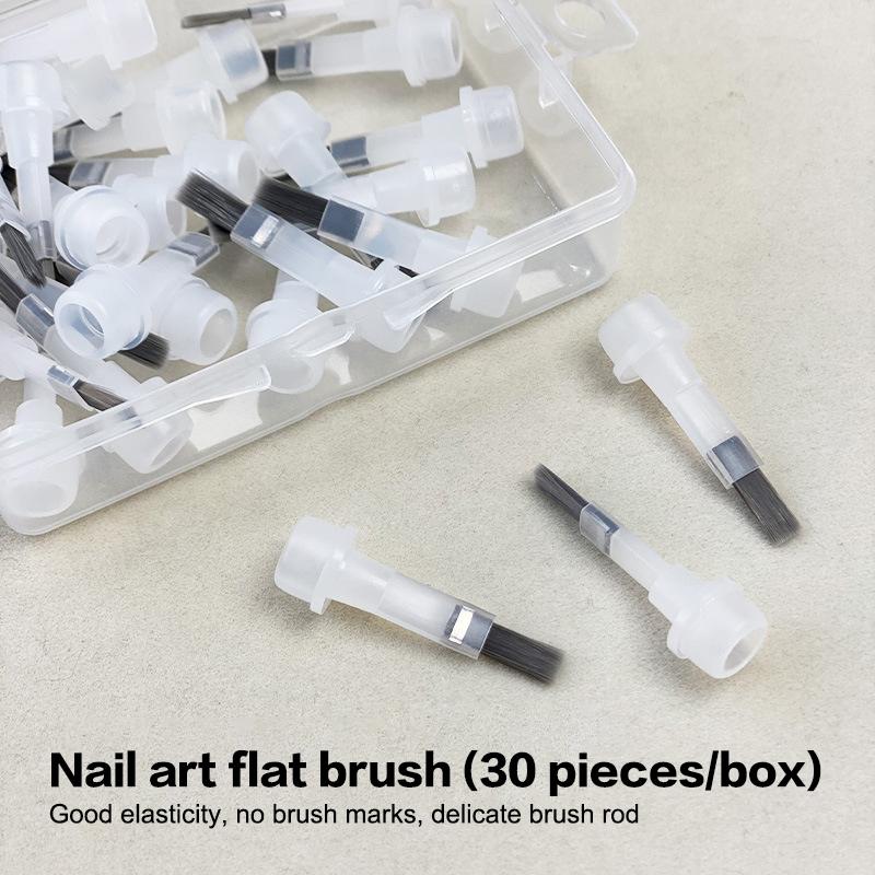 1Set Nail Polish Brush With Double Head Pen Wooden Rod Can Replacement Nail Brush Liquid Applicators Manicure Tools